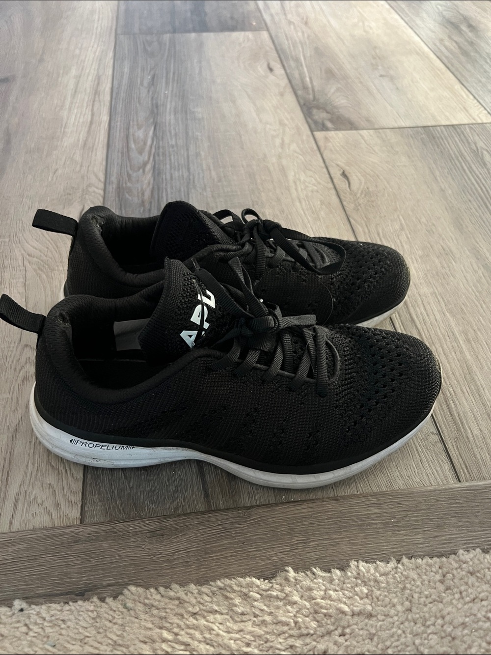 APL Black Knit Women’s Sneakers with White Midsole